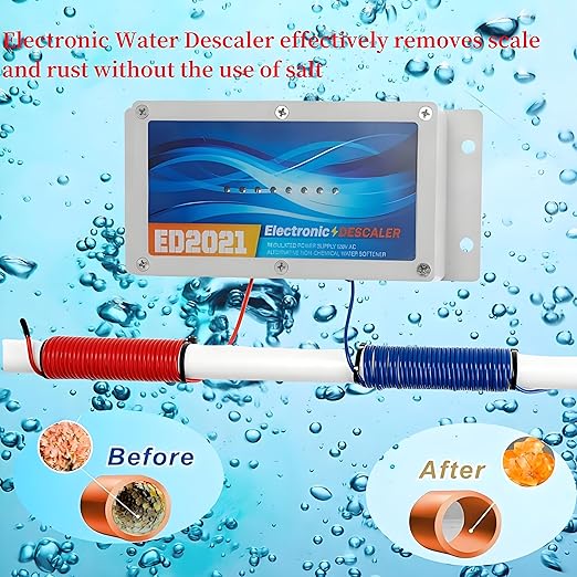 Electronic Water Descaler for Whole House, Reduces Limescale, Hard Water Conditioner System, Alternative No Salt Water Softener System