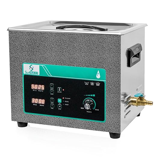Ultrasonic Cleaner 10L, Sweep Function, 240W Power Adjustable Ultrasonic Parts Cleaner for Cleaning Carburetor, Metal Engine Parts, Gun, Oil Filter, Bike Chain, Gear, Eyewear, Watch, Jewelry