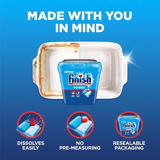 Finish Power Dishwasher Pods, No Pre-Rinse Dishwasher Detergent Soap For Deep Clean & Shine with Degreasing Power, Fresh Scent, 78 Count