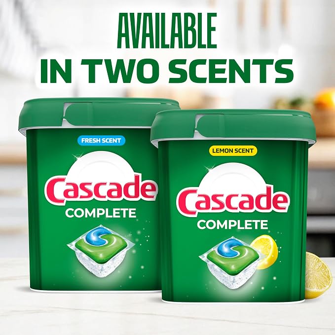 Cascade Complete Action Dishwasher Detergent Pods Fresh Scent Dishwasher Pods and Tablets, Powerful Dishwashing Detergent for Spotless Dishes, Grease-Fighting Dish Pods and Dish Tabs, 43 Count