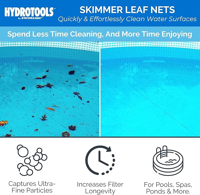 Swimline 8039 Premium Extra Strong Leaf Skimmer Net Head Cleaner for Swimming Pool Spa Fountain Pond Hot Tub Leaves Bugs Debris Fine Cleaning Maintenance, Heavy Duty Large, Blue (Pack of 4)