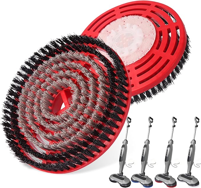 2PC S7001 Enhanced Replacement Brush Heads for Shark S8201/S7000 Series, for Deeper Cleaning of Hard Floors with Shark Steam Mops (Black Grey)