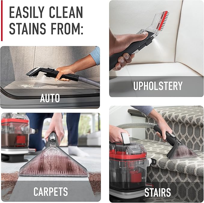 Hoover CleanSlate Plus Portable Carpet + Upholstery Spot Cleaner Machine, Powerful Suction with Versatile Tools, Pet Stain Remover, Car and Auto Detailer & CleanSlate Car Interior Cleaning Tool Kit