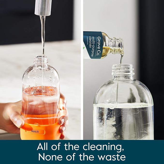 Grove Co. Multi-Purpose Cleaner Refills, 6 x 1fl oz, Lavender & Thyme | 6 refills; Plant-based; No plastic waste; Ammonia & chlorine free; No Harsh Chemicals