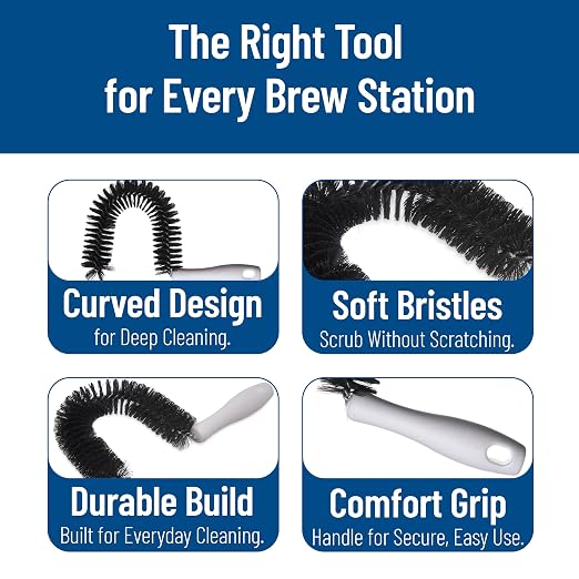 SPARTA Decanter Brush – SKU 4015300 Coffee Pot Brush, Curved Semi-Circular Design for Beverage Equipment, 10in