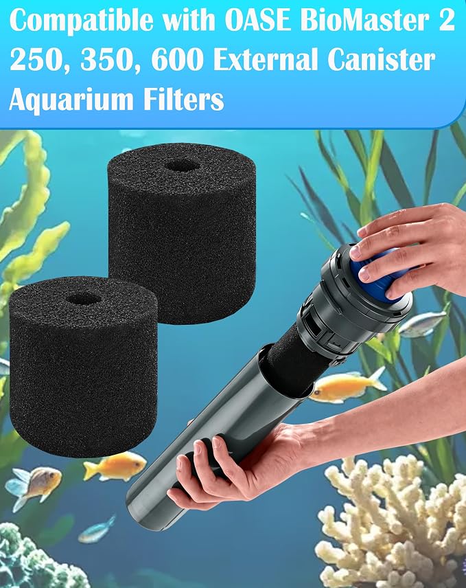 12-Pack 60 PPI Indoor Aquatics Carbon Pre-Filter Foam Part Accessory Kit, Compatible with OASE BioMaster Thermo 2 250, 350, 600 External Canister Aquarium Filters, for Freshwater & Saltwater Aquariums