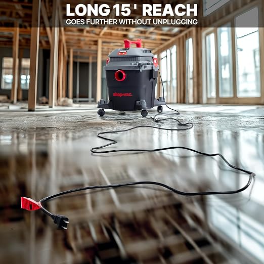 Shop-Vac 6 Gallon 5 Peak HP Wet/Dry Vacuum, Portable Shop Vacuum with Attachments for Jobsite, Garage & Workshop. 5430097
