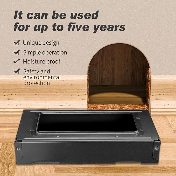 Qualirey 6 Pack Multi Catch Mice Trap Clear Top Humanized Mouse Trap Rodent for Indoor Outdoor Rat Control Pet and Security (6.3 Inch,Black)