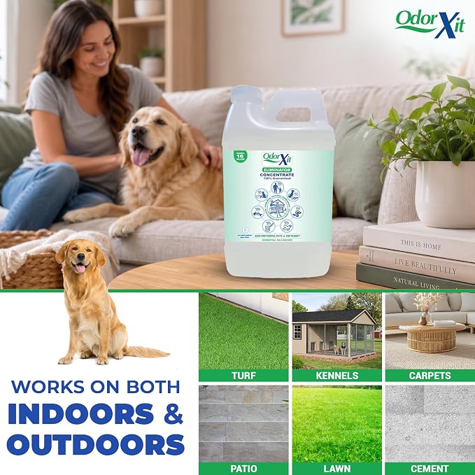 Concentrated Pet Urine Odor Eliminator, Ideal for Cat, Dog Poo and Urine Smell, Versatile & Natural Odor Neutralizer for Home and Outdoor Use, Deodorizer & Absorber, Concentrate, 64oz