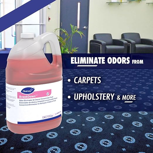 Diversey BreakDown Odor Eliminator & Cleaner Conc, Fresh, 1 gal, 4 Pack