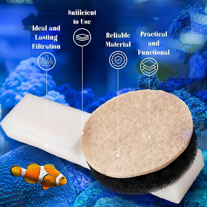 Threlaco 28 Pcs Aquarium Media Kit Compatible with Fluval Fx4/ Fx5/ Fx6 Filter, Carbon Foam Pad, Ammonia Remover Pads, Activated Carbon, Foam Block, Silicone Lube, Towels, Ceramic Ring, Mesh Bag