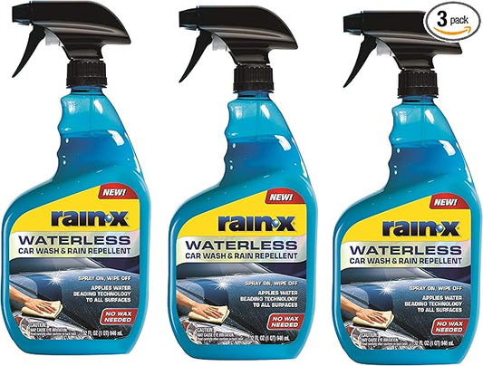 Rain-X 620100-3PK Waterless Car Wash & Rain Repellent, 23 oz. (Pack of 3)