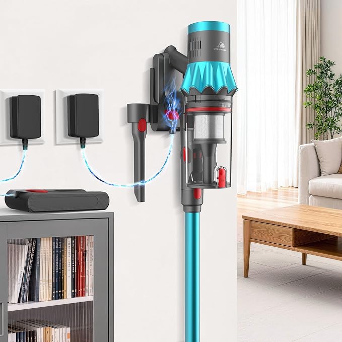 Cordless Vacuum Cleaner, 55Kpa 70Mins Stick Vacuum for Home with LED Display and Self-Standing, Vacuum with Anti-Tangle Brush&Wall Mount Charging, Vacuum Cleaners for Pet Hair/Carpets/Floors
