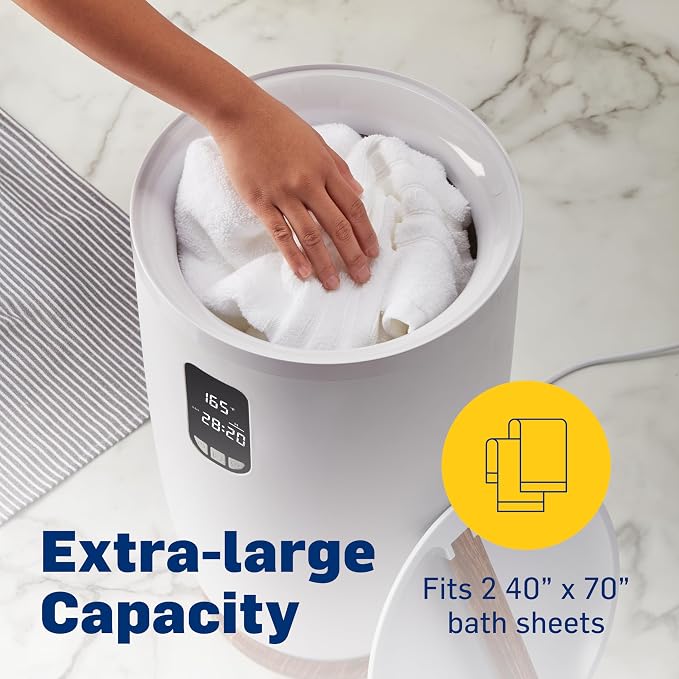 Live Fine Towel Warmer | Large Bucket Style Luxury Heater, Adjustable Timer, Auto Shut-Off | Fits Up to Two 40” x 70” Oversized Towels