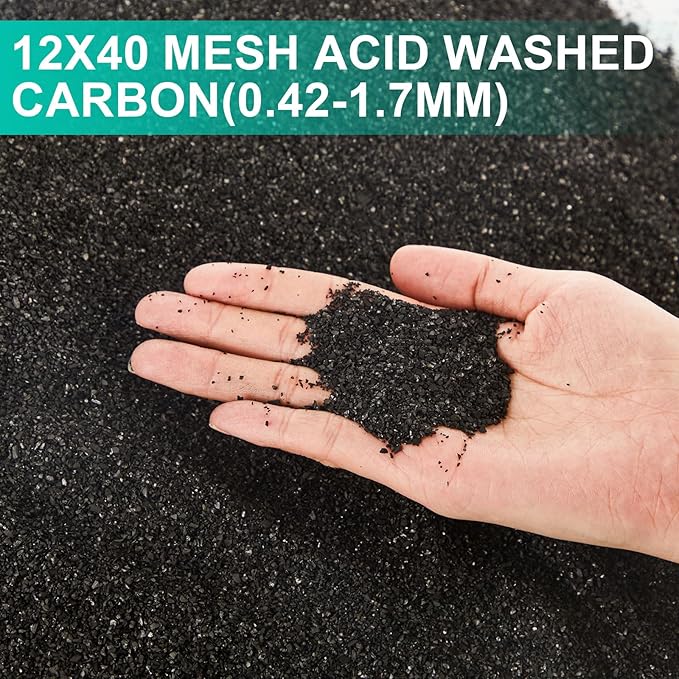 Threlaco 10lbs Activated Charcoal Powder Bulk Granular Activated Carbon (Gac) Coconut Charcoal Pellets for Water Filtration Air Filter(0.02 x 0.07 Inch)