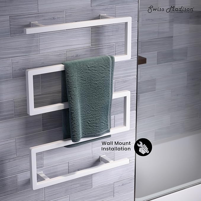 Voltaire 5-Bar Electric Towel Warmer in Matte White