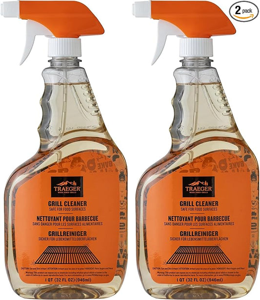Traeger Grills BAC679 Grill Cleaner Spray Bottle,Grease Cutter,Keep Grill Shiny,No Harmful Chemicals,Citrus Scent,946ml,(Pack of 2)