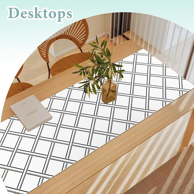 Drawer and Shelf Liner for Kitchen Cabinet: 17 in X 30 Ft Non Slip Waterproof Shelf Paper Non Adhesive Refrigerator Liners Black and White Squares Easy Liners for Bathroom
