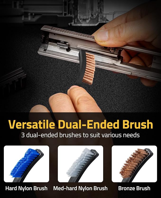 CVLIFE Gun Cleaning Kit for 9mm/.22/.223/5.56mm/12GA/.38/.357 - Gun Cleaner, Cleaning Brushes, Picks, 2 Empty Oil Bottles, Patches & Swabs for Pistols/Rifles/Shotguns