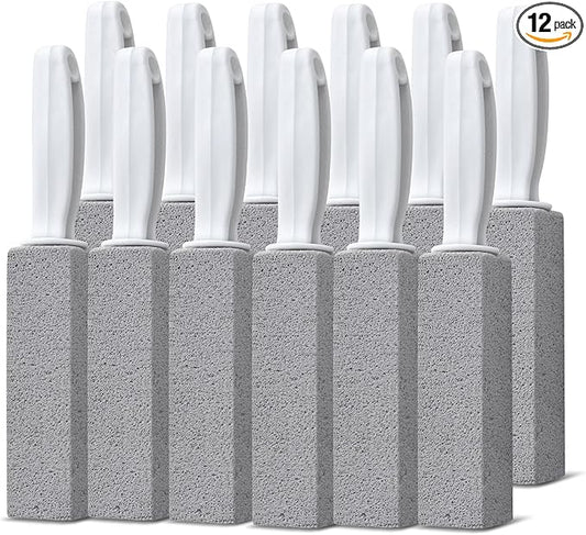 Pumice Stone Toilet Bowl Cleaner, 12 Pack Pumice Stone for Cleaning Toilet with Handle, Bathtubs, Sinks, Grills, Swimming Pools
