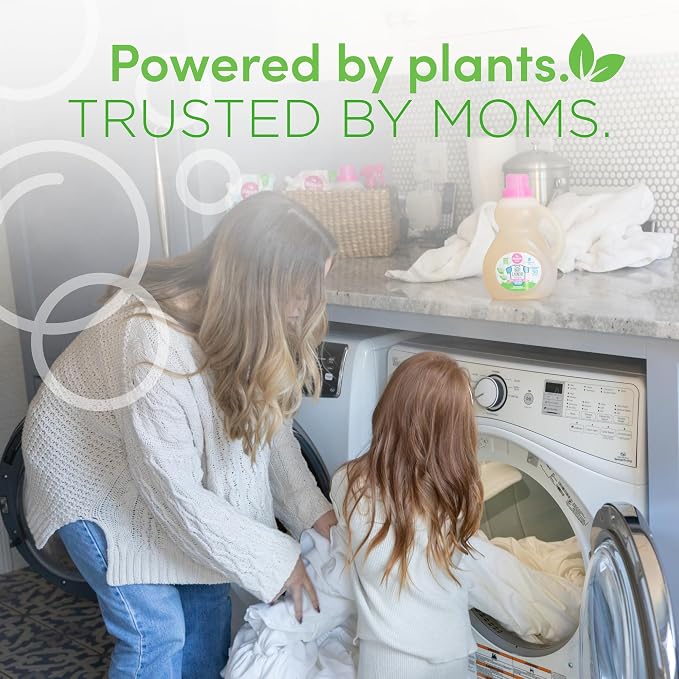 Dapple Baby Laundry Detergent, Plant Powered, Hypoallergenic, Fragrance Free, Concentrated, 50 fl oz (Pack of 2)