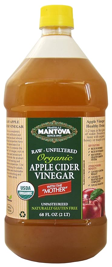 Organic Apple Cider Vinegar With The Mother 68 oz -100% USDA Certified Organic - Raw, Unfiltered