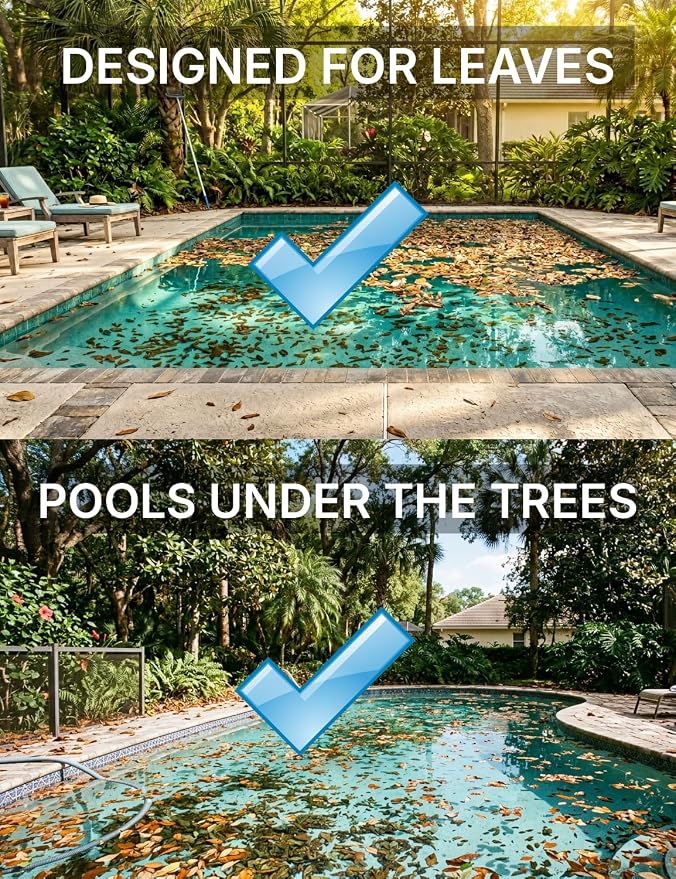 KOKIDO Rechargeable Medium Duty Pool Leaf Vacuum Cleaner with Pole, Runs 75-Mins, for Pool Closing, Oversized Debris Filter, for Debris and Leaves < 6 inches, for Inground and Above Ground Pools XV410
