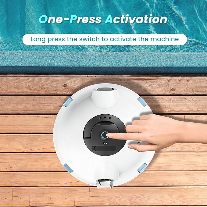 Y10 Robotic Pool Cleaner, Cordless Pool Vacuum with High Efficiency Dual Suction Power, 130 Mins Runtime, Self-Parking & Smart Navigation Pool Vacuum Robot for Above-Ground & Flat Inground Pools