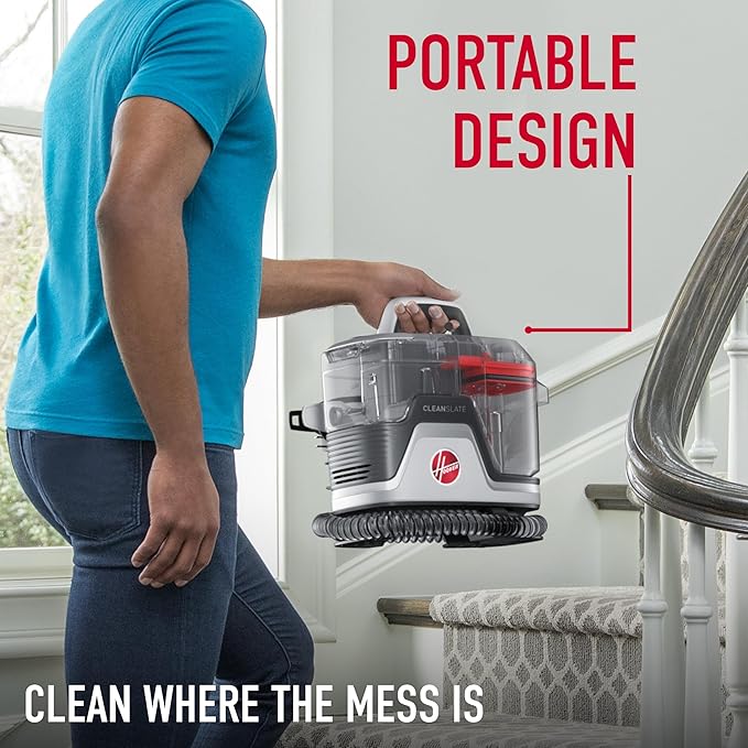 Hoover CleanSlate Plus Portable Carpet + Upholstery Spot Cleaner Machine, Powerful Suction with Versatile Tools, Pet Stain Remover, Car and Auto Detailer & CleanSlate Car Interior Cleaning Tool Kit