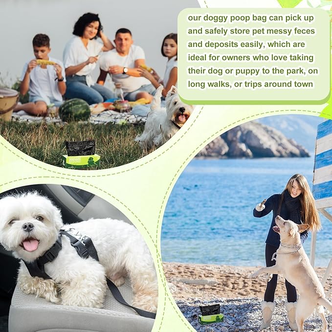 Sherr 6 Boxed Rolls 1200 Counts Dog Poop Bags Bulk Leak Proof Dog Doggy Poop Pet Waste Bags for Puppy Pets Outdoor Walking and Travel