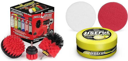 Hard Bristle Cleaning Brush - Stiff Brush for Cleaning - Household Cleaning Paste - Cleaning Scrubber Paste - Concrete Scrub Brush - Birdbath Cleaning Brush - Outdoor Cleaning Tools