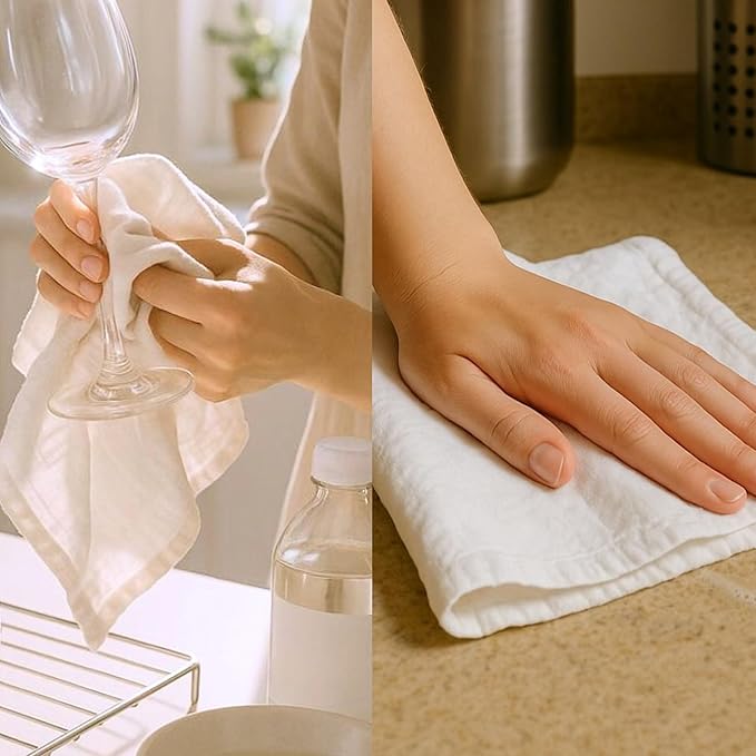 Flour Sack Towels | Tea Towel for Crafts| Kitchen Dish | Cotton Blank Towel for Embroidery| Baking Bread Proofing Linen Cover| Super Absorbent Quick Dry |12 Pack 28"x28" White