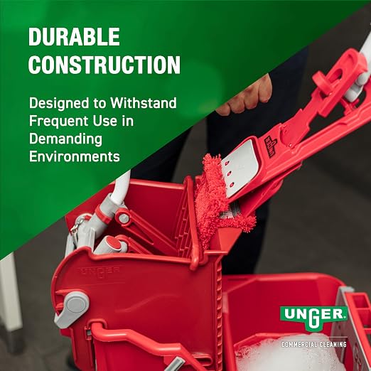 Unger Commercial Restroom Complete Mop Pack with Microfiber Flat Pad and EZ Holder for Hygienic Cleaning, SmartColor System - SMCMR