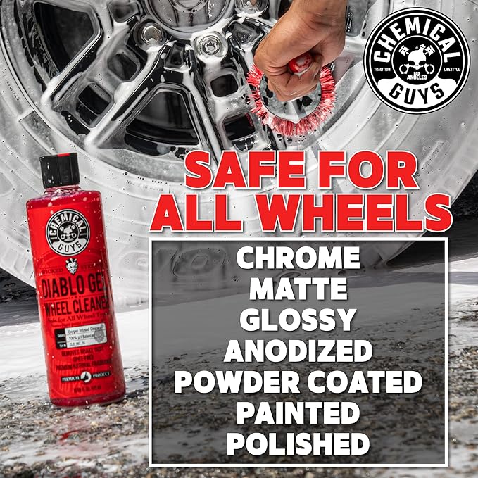Chemical Guys Wheel Cleaner & Tire Protectant Bundle with (1) 16 oz TVD11316 Tire Kicker Tire Shine and (1) 16 oz CLD_997_16 Diablo Wheel Cleaner
