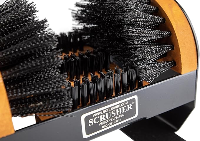 Scrusher - Deluxe Boot & Shoe Cleaner with Steel Base, Weather Resistant Heavy-Duty Outdoor Boot Scrubber, Made in The USA