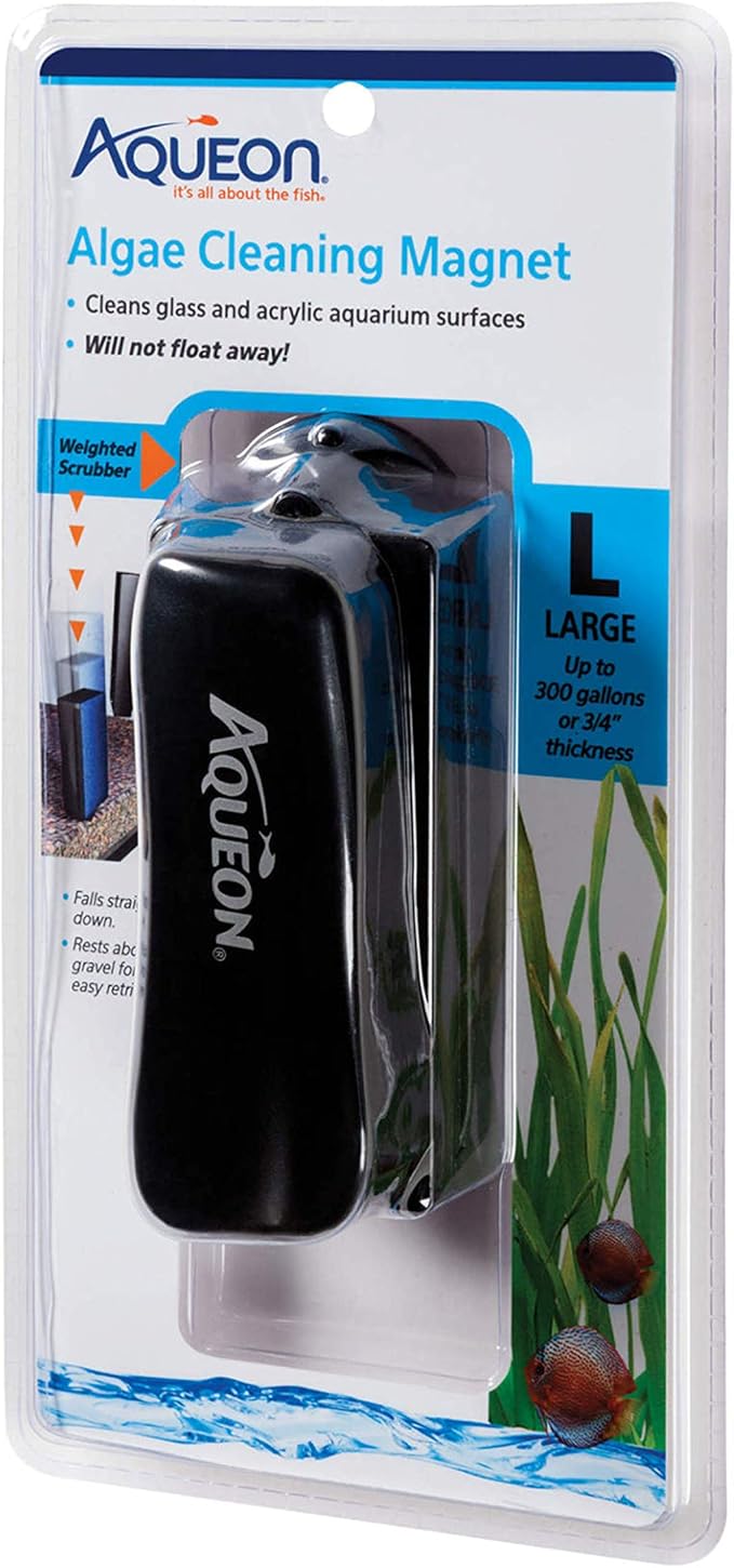 Aqueon Aquarium Algae Scraper, Fish Tank Magnetic Glass Cleaner for Glass/Acrylic, Large