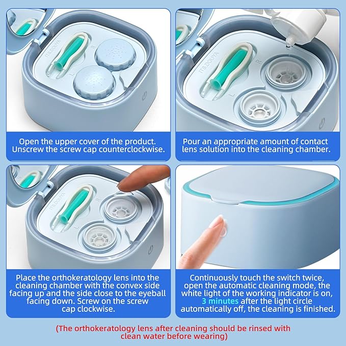 Rigid Keratoplasty Scleral Ultrasonic Contact Lens Cleaner for OK Lens and RGP Lenses