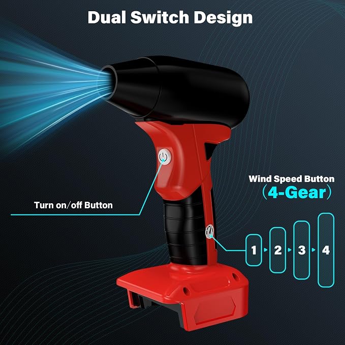 Jet Dry Blower for Milwaukee M-18 18V Battery,130000RPM Electric Air Duster, Jet Fan Blower for Computer Key Board Cleaning,Car Drying,Camping,Outdoors(No Battery)