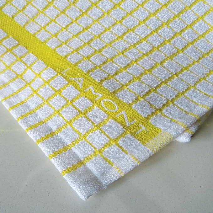 Samuel Lamont Poli Dri Tea Towels - Set of 3 100% Cotton 27.5 x 19 Inch (Gold)