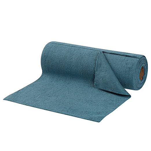 Restaurantware-Clean Tek Professional 11.8 x 11.8 Inch Microfiber Towel Rolls, 30 Reusable Towel Rolls - 30 Tear Away Sheets Per Roll, Perforated, Teal Microfiber Cloth, For All The Cleaning Tasks