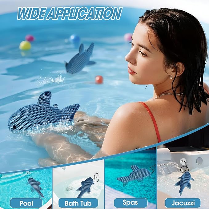 Hot Tub Scum Absorber, Hot Tub Accessories, Spa & Pool Scum Eliminating Balls,Hot Tub Scum Sponge for Hot Tub Oil Absorbing Sponge for Hot Tub Skimmer, Hot Tub Sponge Scum Remover (Shark)