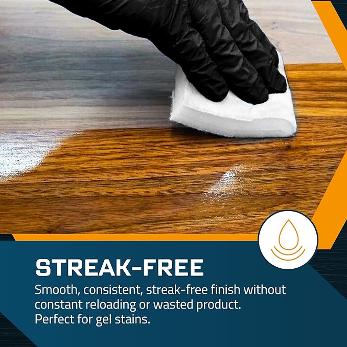 MāKRS Double Thick Stain Pad, Cut-to-Size Staining Pads, 2-Pack, Lint, Snag, Streak-Free Applicator, Micro Brush Material, Wood Stains and Oil Based Finishes, Easy to Use with Consistent Application