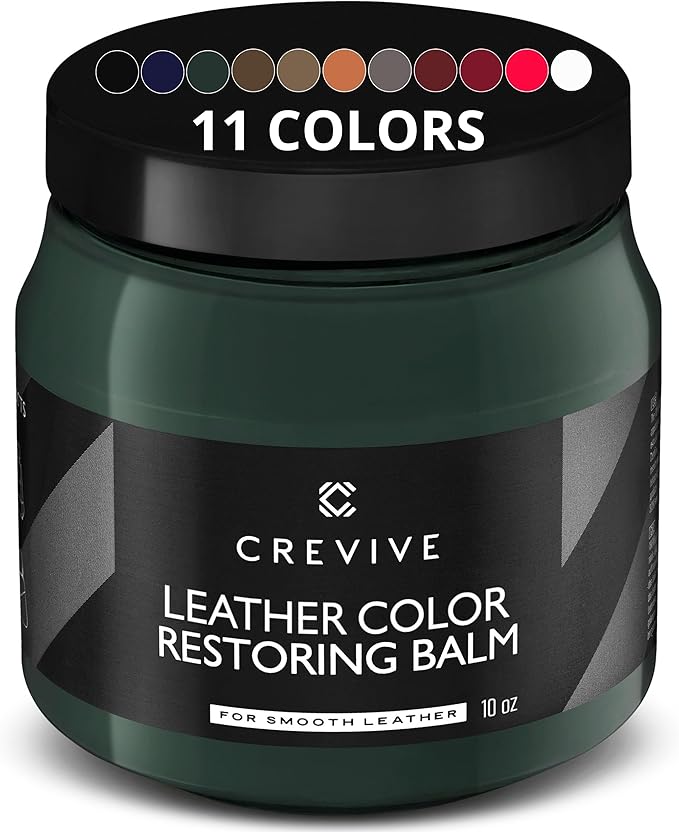 Leather Recoloring Balm Dark Green 10 oz - Leather Color Restorer - Leather Restorer for Couches - Leather Balm Green