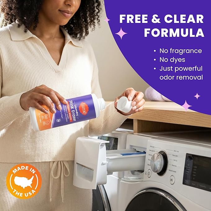 Lume Laundry Stink & Stain Eraser - Detergent Booster & Sink Soak - Eliminates Body Odor In Clothes - Odor Blasting Enzyme Blend - Make Your Detergent Work Better - Free & Clear - 8 fl oz (2 Pack)