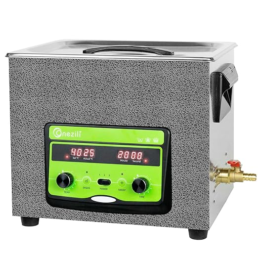 ONEZILI Ultrasonic Cleaner 10L, 240W Ultrasonic Parts Cleaner with Adjustable Power, Sweep & Degas for 360°Cavitation Cleaning- Industrial Ultrasonic Cleaning Machine for Hardware & Mechanical Parts