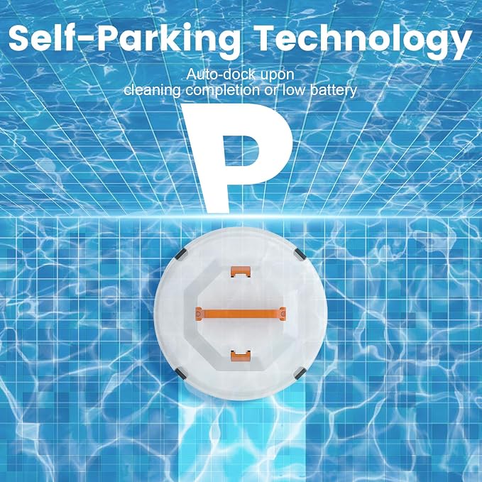 (2026 New) Robot Pool Vacuum for Above Ground Pool, Cordless Robotic Pool Cleaner Dual Motors, 130 Mins Runtime, Auto-Dock, Automatic Pool Vacuum Cleaner for In-Ground Flat Pools Up to 1100 Sq.Ft