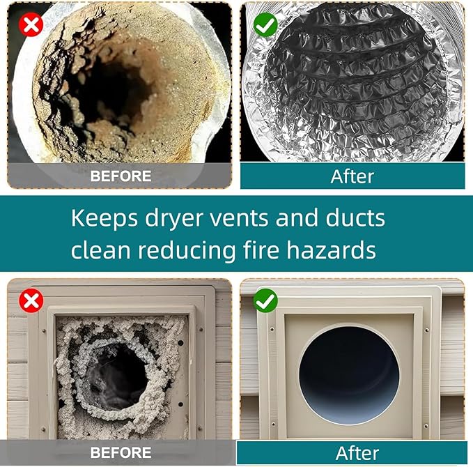 Metal Dryer Lint Trap, Dryer Duct Lint Trap for Dryer Vent, Indoor Dryer Vent Kit with 4inch Dryer Vent Hose, 2 Clamps, 2 Stainless Steel Mesh, Dryer Lint Catcher Outdoor Lint Trap for Electric Dryers