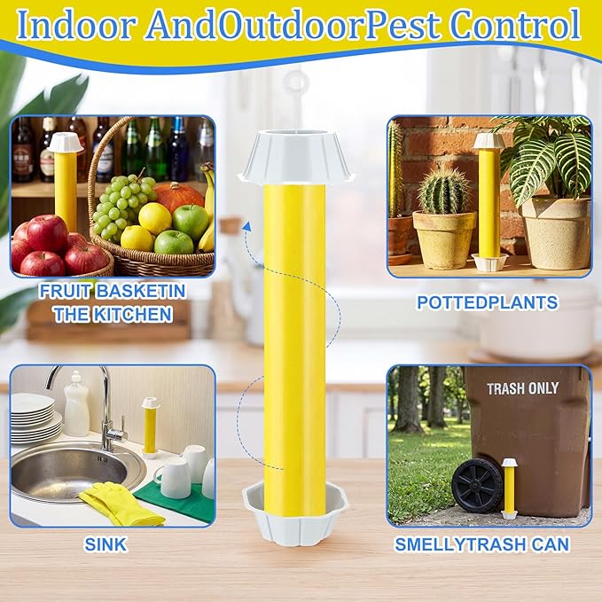 Qualirey 8 Pcs Fly Traps for Indoor Outdoor Hanging Fruit Fly Stick Trap Sticky Mosquito for Home Insect 10 x 2.5 Inches (Bright,Yellow)
