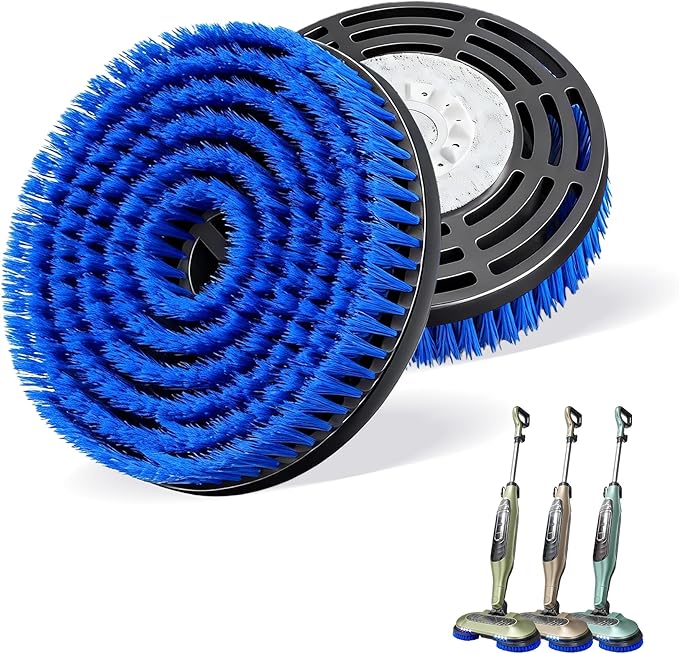 2 Pack Steam Mop Replacement Brush Heads Compatible with Shark S7000/S8000 Series, Upgraded Heat-Resistant Nylon Bristles for Deep Cleaning Hardwood Tile Floors – Blue, Easy to Use