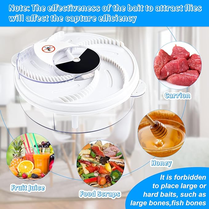 Electric 2 Pcs Fly Trap Pest Device Gnat Flying Insect Automatic Indoor Catcher Control Traps Reject Repellents Tools for Ranch, Garden
